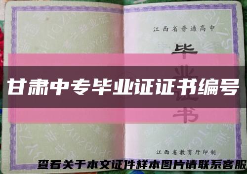 甘肃中专毕业证证书编号缩略图