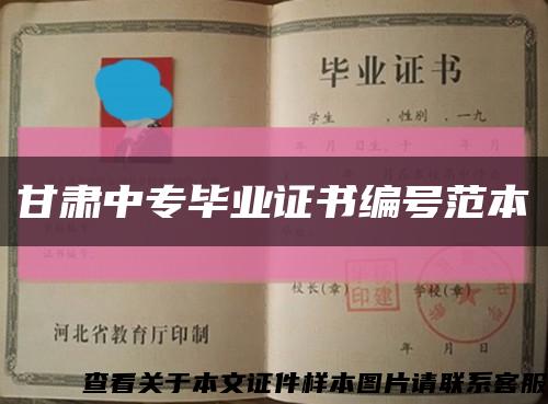 甘肃中专毕业证书编号范本缩略图