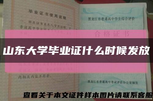 山东大学毕业证什么时候发放缩略图