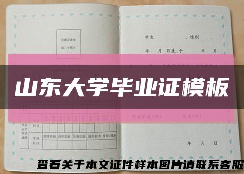 山东大学毕业证模板缩略图