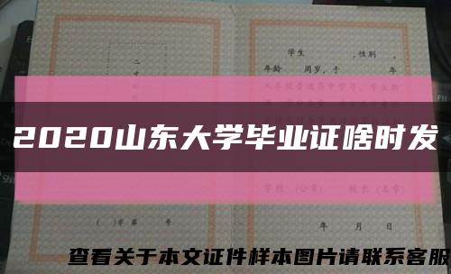 2020山东大学毕业证啥时发缩略图