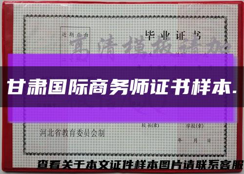 甘肃国际商务师证书样本.缩略图
