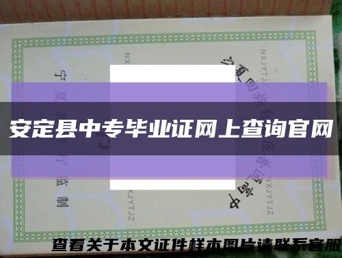 安定县中专毕业证网上查询官网缩略图