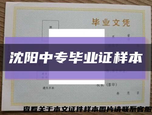 沈阳中专毕业证样本缩略图