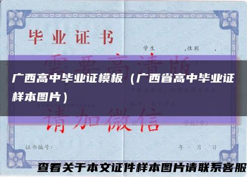 广西高中毕业证模板（广西省高中毕业证样本图片）缩略图