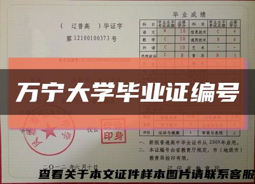 万宁大学毕业证编号缩略图