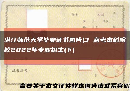 湛江师范大学毕业证书图片(3 高考本科院校2022年专业招生(下)缩略图