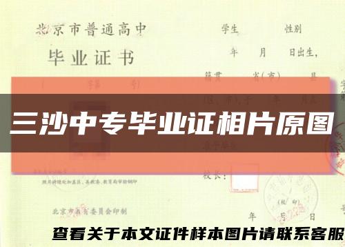 三沙中专毕业证相片原图缩略图