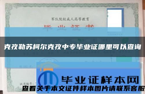 克孜勒苏柯尔克孜中专毕业证哪里可以查询缩略图