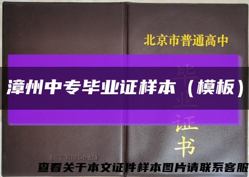 漳州中专毕业证样本（模板）缩略图