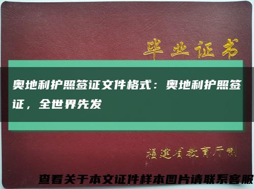 奥地利护照签证文件格式：奥地利护照签证，全世界先发缩略图