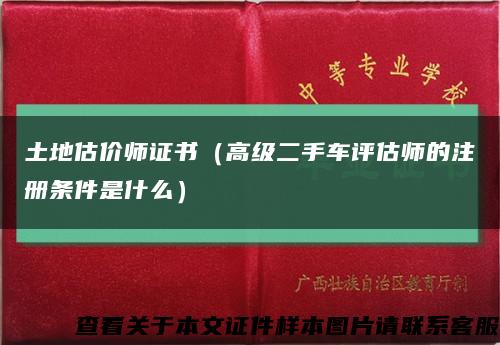 土地估价师证书（高级二手车评估师的注册条件是什么）缩略图