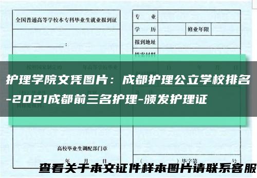 护理学院文凭图片：成都护理公立学校排名-2021成都前三名护理-颁发护理证缩略图