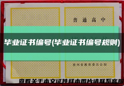 毕业证书编号(毕业证书编号规则)缩略图