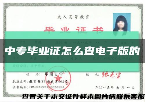 中专毕业证怎么查电子版的缩略图