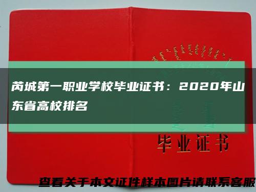 芮城第一职业学校毕业证书：2020年山东省高校排名缩略图