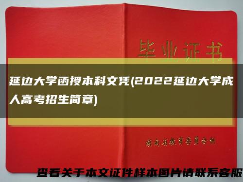 延边大学函授本科文凭(2022延边大学成人高考招生简章)缩略图
