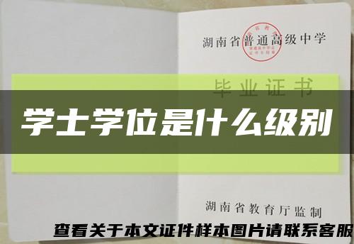 学士学位是什么级别缩略图