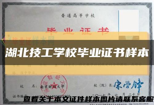 湖北技工学校毕业证书样本缩略图