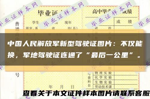 中国人民解放军新型驾驶证图片：不仅能换，军地驾驶证连通了“最后一公里”。缩略图