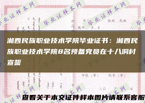 湘西民族职业技术学院毕业证书：湘西民族职业技术学院8名预备党员在十八洞村宣誓缩略图