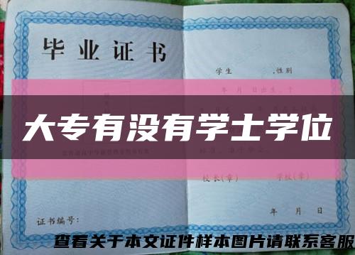 大专有没有学士学位缩略图