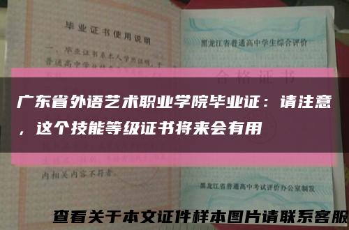 广东省外语艺术职业学院毕业证：请注意，这个技能等级证书将来会有用缩略图
