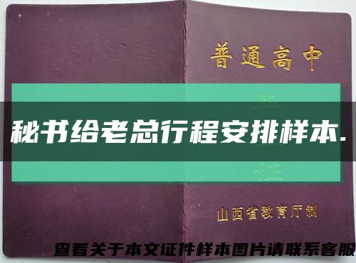 秘书给老总行程安排样本.缩略图