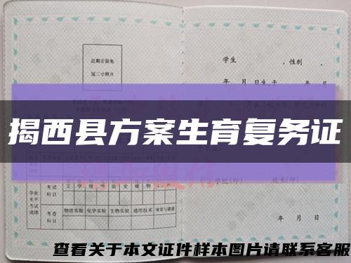 揭西县方案生育复务证缩略图