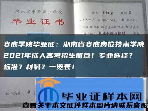 娄底学院毕业证：湖南省娄底岗位技术学院2021年成人高考招生简章！专业选择？标准？材料？一览表！缩略图