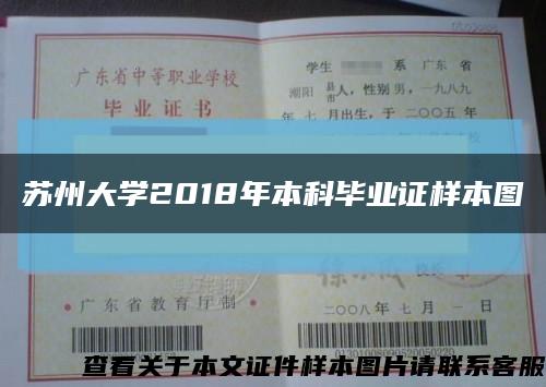 苏州大学2018年本科毕业证样本图缩略图