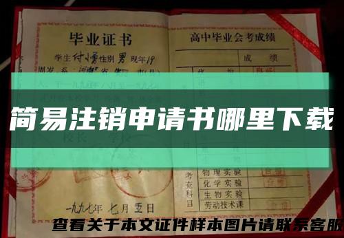 简易注销申请书哪里下载缩略图