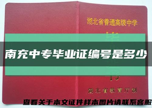 南充中专毕业证编号是多少缩略图
