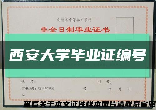 西安大学毕业证编号缩略图