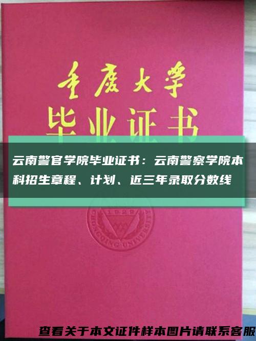 云南警官学院毕业证书：云南警察学院本科招生章程、计划、近三年录取分数线缩略图