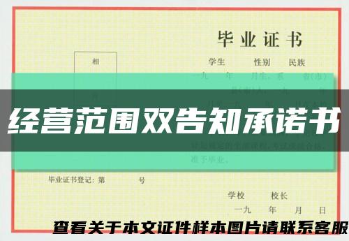 经营范围双告知承诺书缩略图