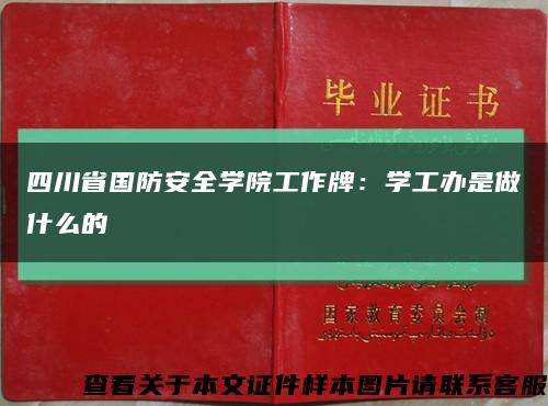 四川省国防安全学院工作牌：学工办是做什么的缩略图