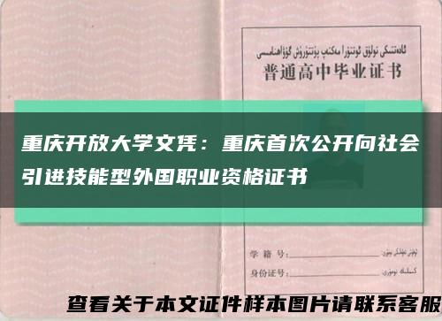 重庆开放大学文凭：重庆首次公开向社会引进技能型外国职业资格证书缩略图
