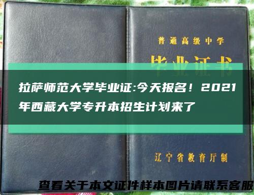 拉萨师范大学毕业证:今天报名！2021年西藏大学专升本招生计划来了缩略图