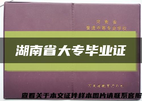 湖南省大专毕业证缩略图
