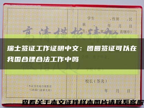 瑞士签证工作证明中文：团圆签证可以在我国合理合法工作中吗缩略图