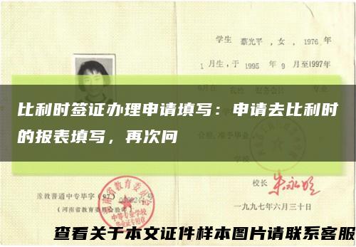 比利时签证办理申请填写：申请去比利时的报表填写，再次问缩略图