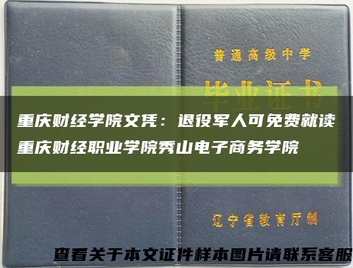 重庆财经学院文凭：退役军人可免费就读重庆财经职业学院秀山电子商务学院缩略图