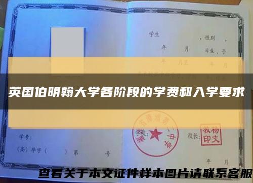 英国伯明翰大学各阶段的学费和入学要求缩略图