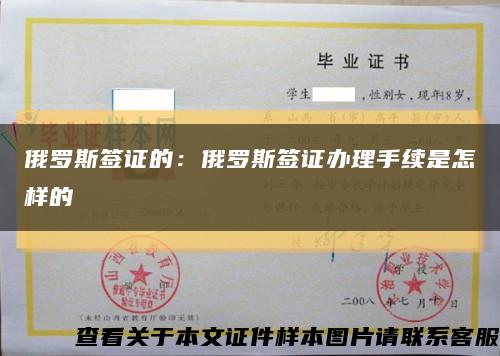 俄罗斯签证的：俄罗斯签证办理手续是怎样的缩略图