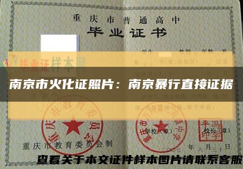 南京市火化证照片：南京暴行直接证据缩略图