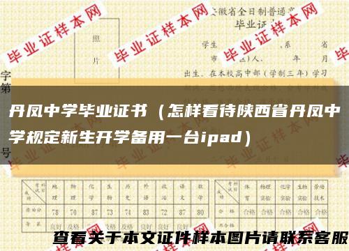 丹凤中学毕业证书（怎样看待陕西省丹凤中学规定新生开学备用一台ipad）缩略图