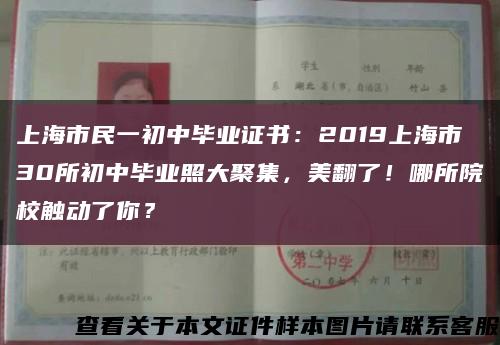 上海市民一初中毕业证书：2019上海市30所初中毕业照大聚集，美翻了！哪所院校触动了你？缩略图