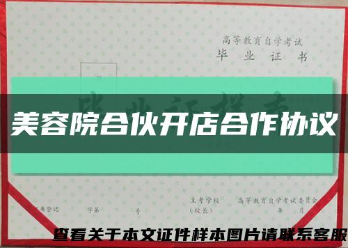 美容院合伙开店合作协议缩略图