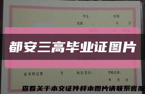 都安三高毕业证图片缩略图